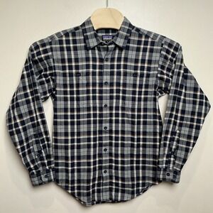 Patagonia Men's Organic Cotton Long Sleeve‎ Button Shirt S Plaid Flannel Pockets